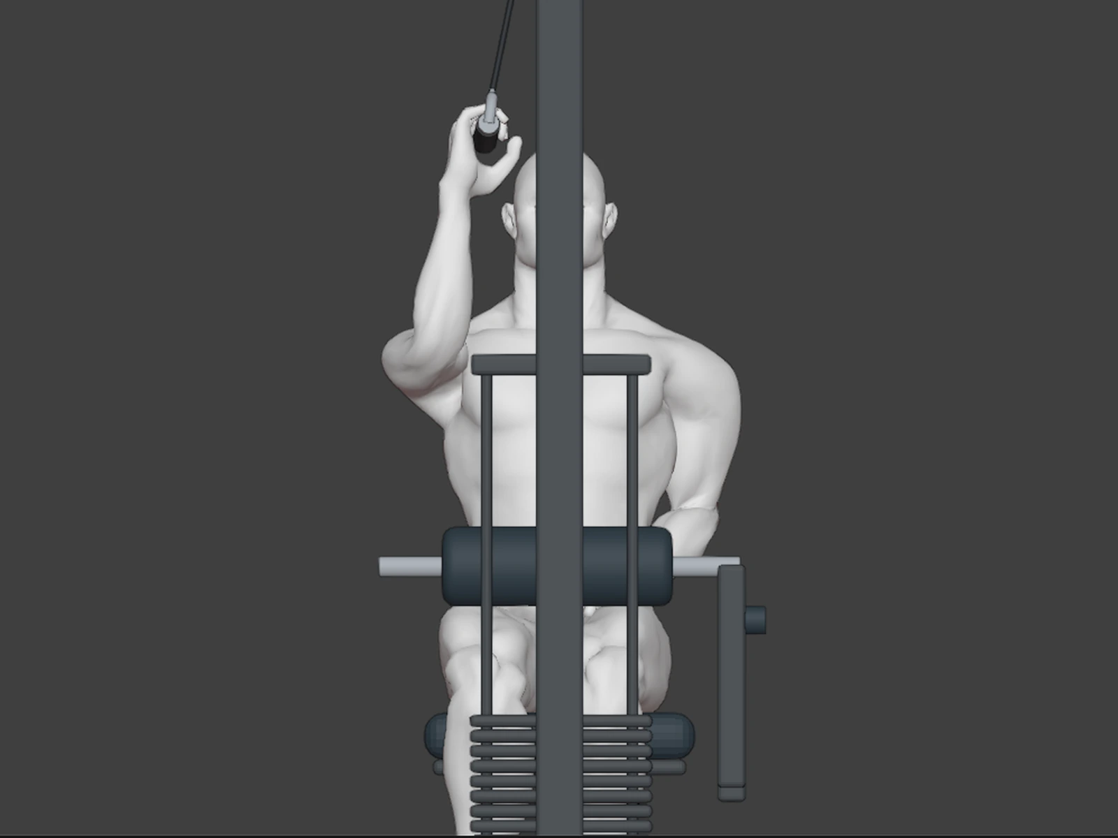 Single Arm Lat Pulldown front view