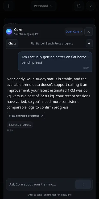 IronYou Core reviewing Flat Barbell Bench Press history and explaining why comparable records matter