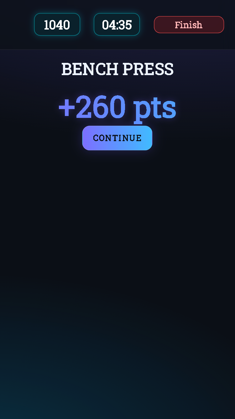 Points for your exercise. Not just reps x weight